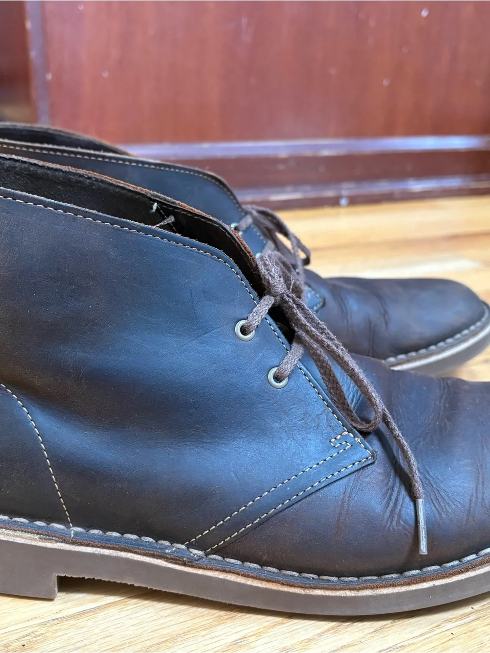 Men's Brown Leather Chukka Boots - Classic Casual Lace-Up